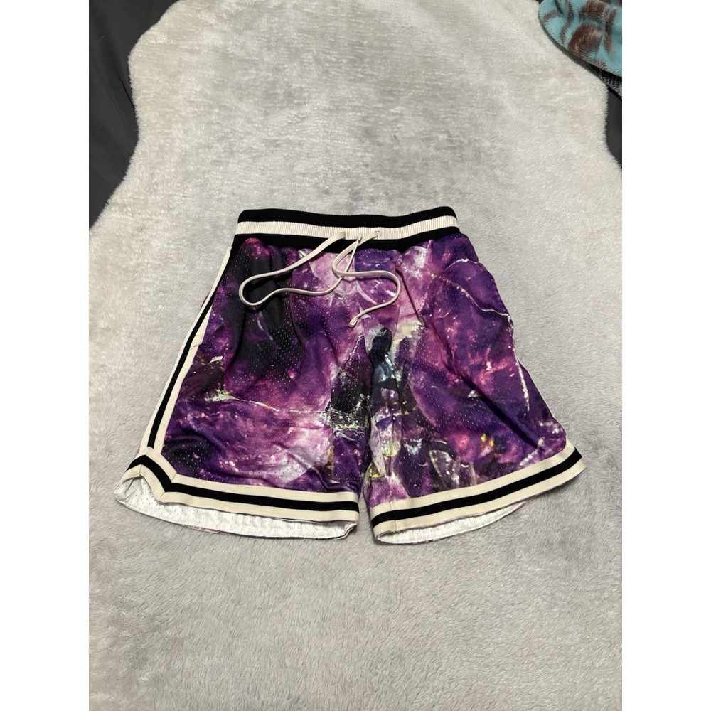 MNML Men's Galaxy Athletic XS Gym Shorts Space Drawstring‎
